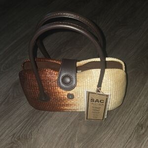 NWT Le Sac for Kultura" hard Shell Woven Handbag